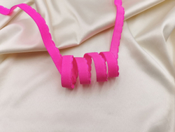 Отделочная резинка с фестонами, 10мм, неоново-розовый, Китай (Арт: OTR605/10-3578), м