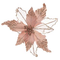 GAEM Цветок искусственный "Пуансеттия" (на клипсе), L24 W24 H13 см, 2в.