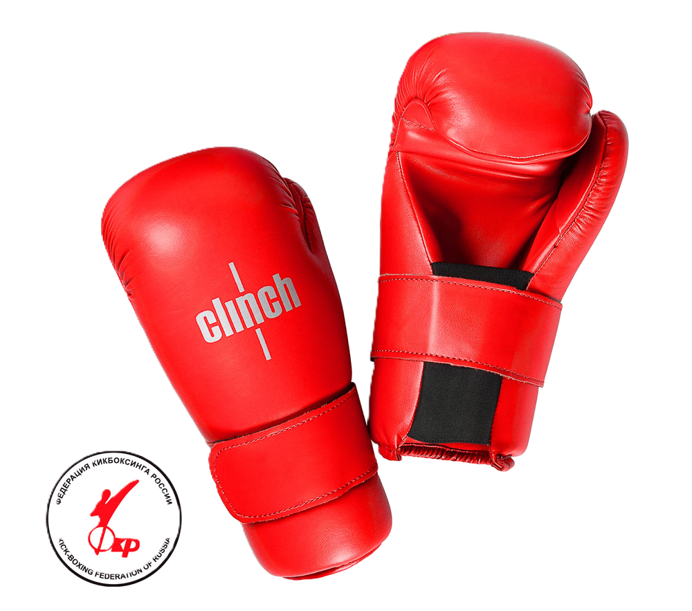 Перчатки ITF, GTF защитные Clinch Semi Contact Gloves Kick красные