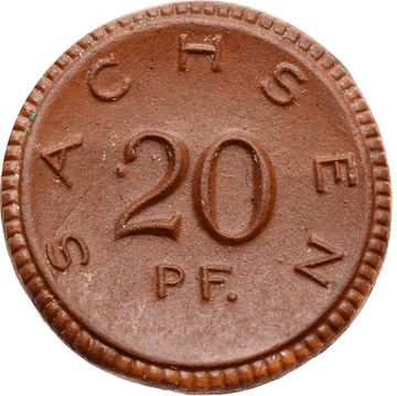 20 пфеннигов 1921 Германия (нотгельд Саксония), фарфор