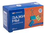Зажим для бумаг Workmate, 25 мм, цветной, 12 штук