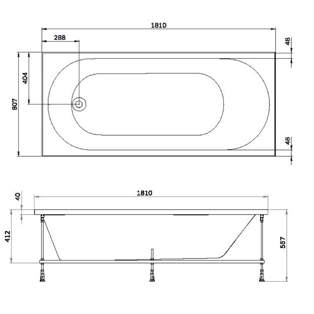 Ванна акриловая 180х80 см AM.PM X-Joy W94A-180-080W-A белая