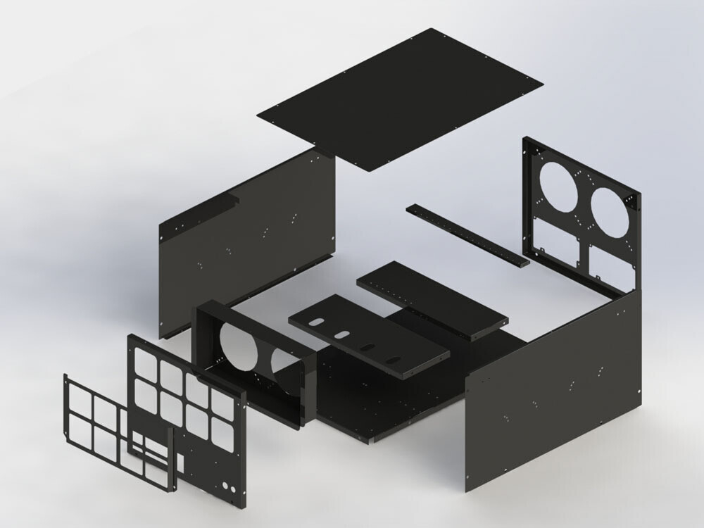 Продувной корпус для майнинга на 4 видеокарты