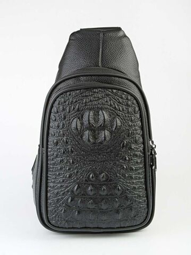 Сумка мужская нагрудная через плечо  из экокожи