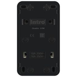 Блок розетка с выключателем Intro Quadro 2-706-05 двойной вертикальный 10-16-А-250В IP20 ОУ антрацит | Intro Quadro
