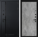 Дверь входная Лабиринт ПИАНО 24 Бетон светлый  ЧЕРНАЯ ФУРНИТУРА металлическая