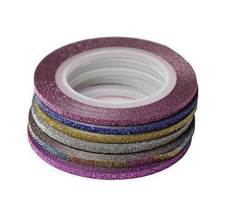 Лента для дизайна с блестками широкая, бордовая