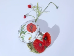 Туалетная коробочка в подарочной упаковке, форма Круглая, рисунок Мак восточный, арт 81.33191.00.1