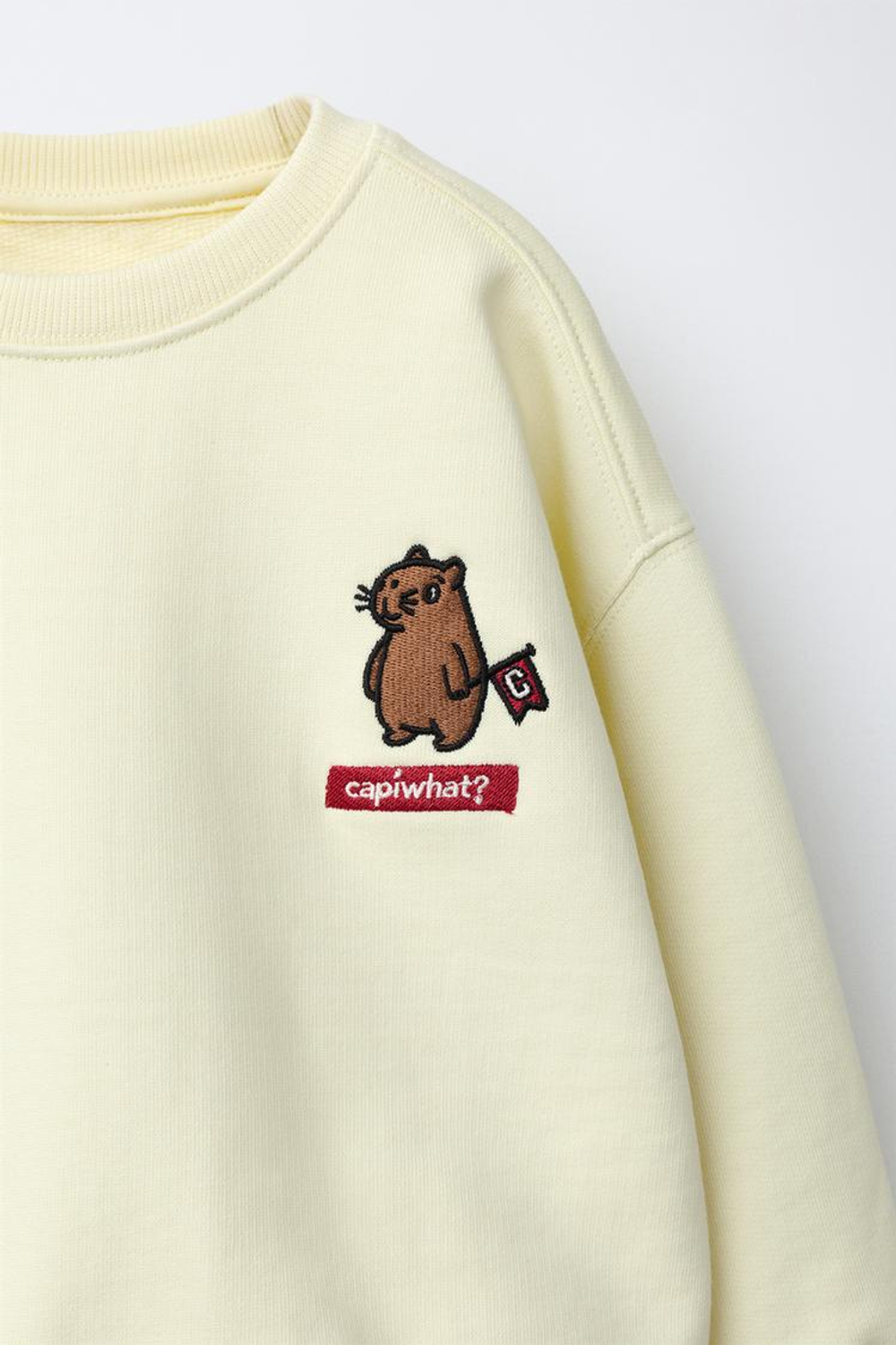 ZARA ТОЛСТОВКА С ВЫШИВКОЙ, ЖЕЛТЫЙ