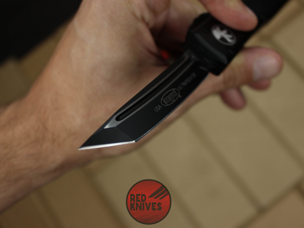 Нож Microtech Ultratech T/E - черная рукоять, танто черный клинок + запчасти RK-383