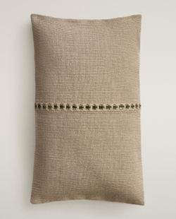 Zara Home наволочка декоративная из льна, зелёный, 30x50 см
