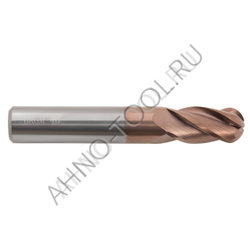 Фреза твердосплавная сферическая 20мм (L=100, l=40, хв=20) Z4 35° по стали, нерж., чугуну BRGM-4B-R1