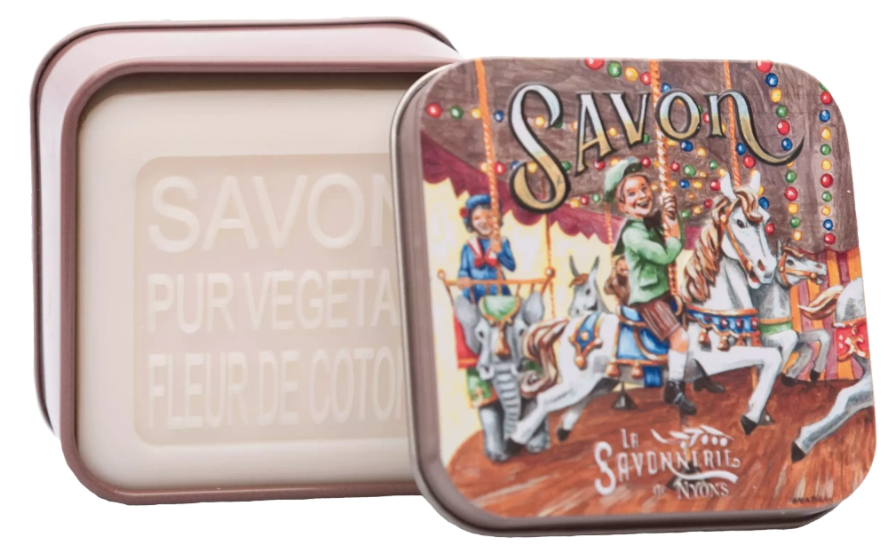 Мыло с цветком хлопка в металлической коробке, 100 гр