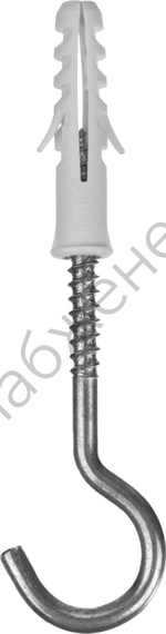 ЗУБР ЕВРО 8х40 / 5х75 мм, распорный дюбель полипропиленовый с шурупом-крюком, 6 шт (30686-08-40)