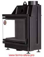Каминная топка Экокамин Альфа 800 LB два стекла левая черный шамот