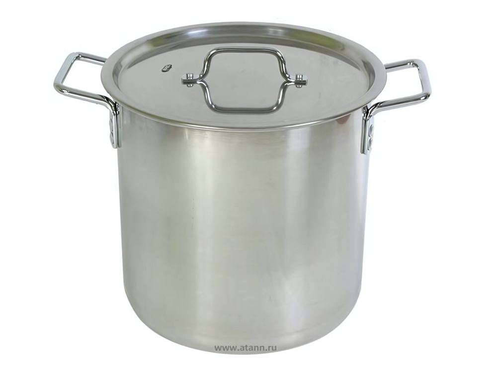 Котел 50л d40см h44см, высокий сварной, клепанные ручки "Общепит"