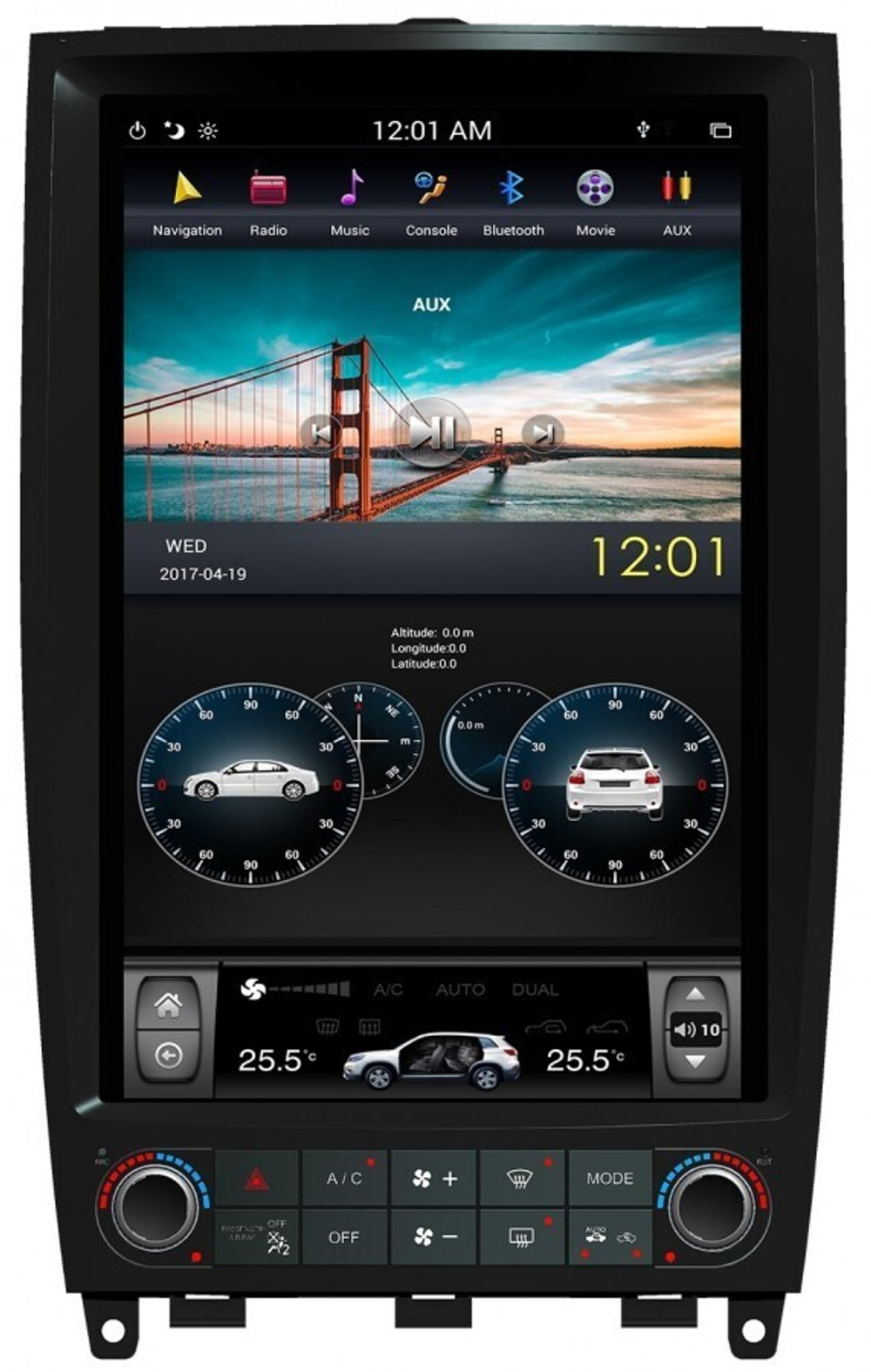 Магнитола для Infiniti EX25, EX35, EX37, QX50 2007-2017 - Carmedia ZF-1250-GE экран 12.1" в стиле "Тесла" на Android 13, 8/128Гб, CarPlay, 4G SIM-слот