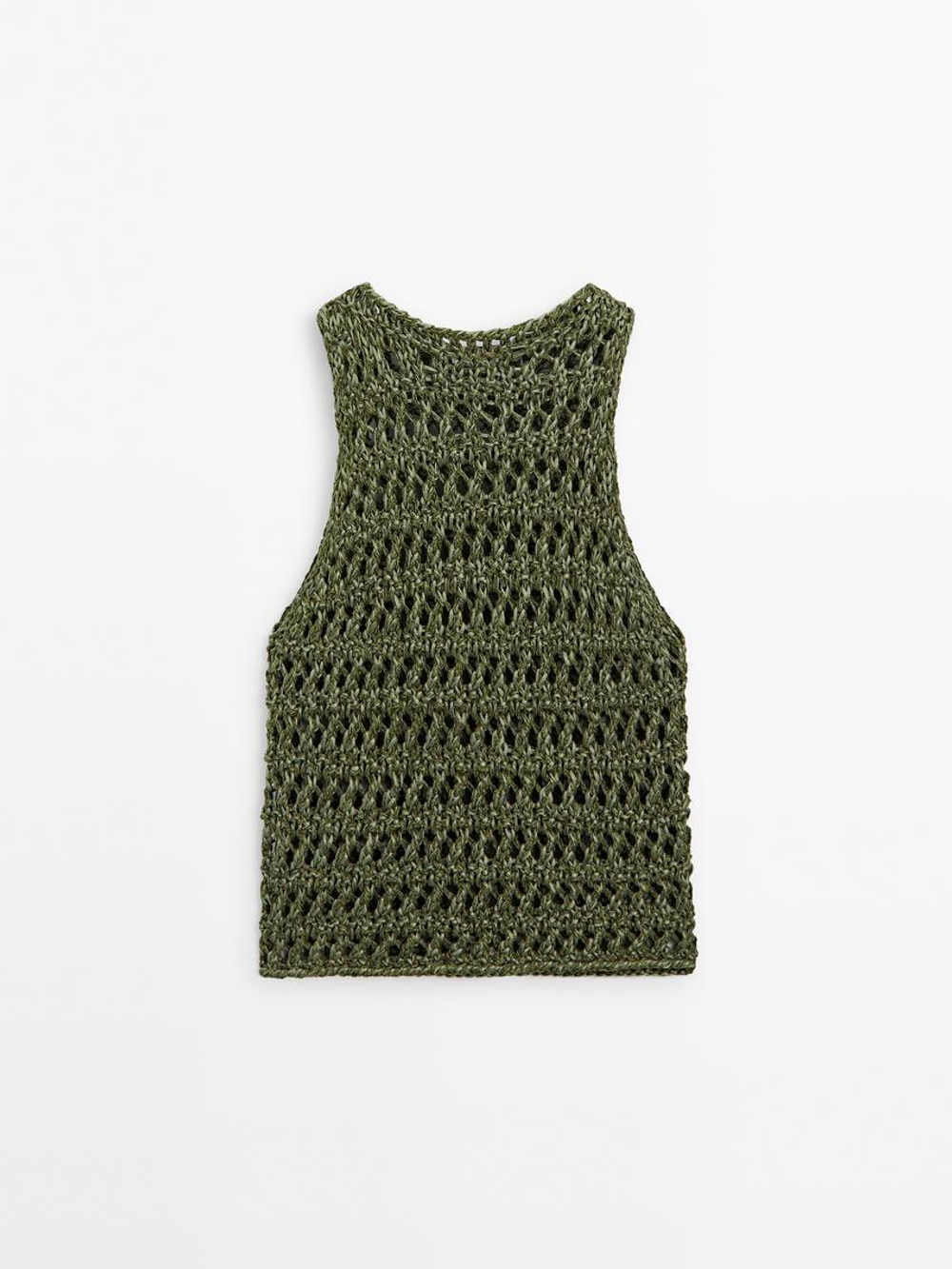 Massimo Dutti Трикотажный топ - Studio, фисташковый