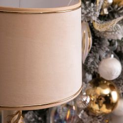 Настольная лампа Змея Катари Айвори с абажуром Тюссо Конфети Айвори