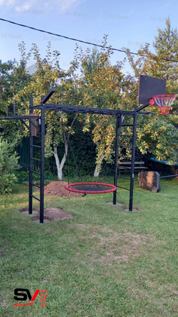 Монтаж уличной шведской стенки Sv Sport Рукоход (4 вертикальных столба)