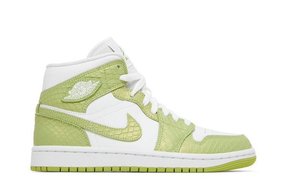 Кроссовки Jordan Air Jordan 1 Mid Se V2 "Green Python" (Женская размерная сетка)