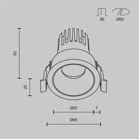 Встраиваемый светильник Technical DL123-10W-3K-W