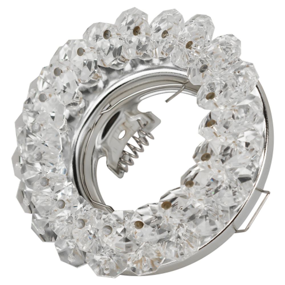 Светильник встраиваемый декоративный ЭРА DK16 CH/WH под лампу MR16 GU5.3 декор с хрусталиками прозрачный/хром