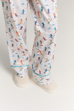 Костюм двойка из сатина с лыжниками - размер S-M