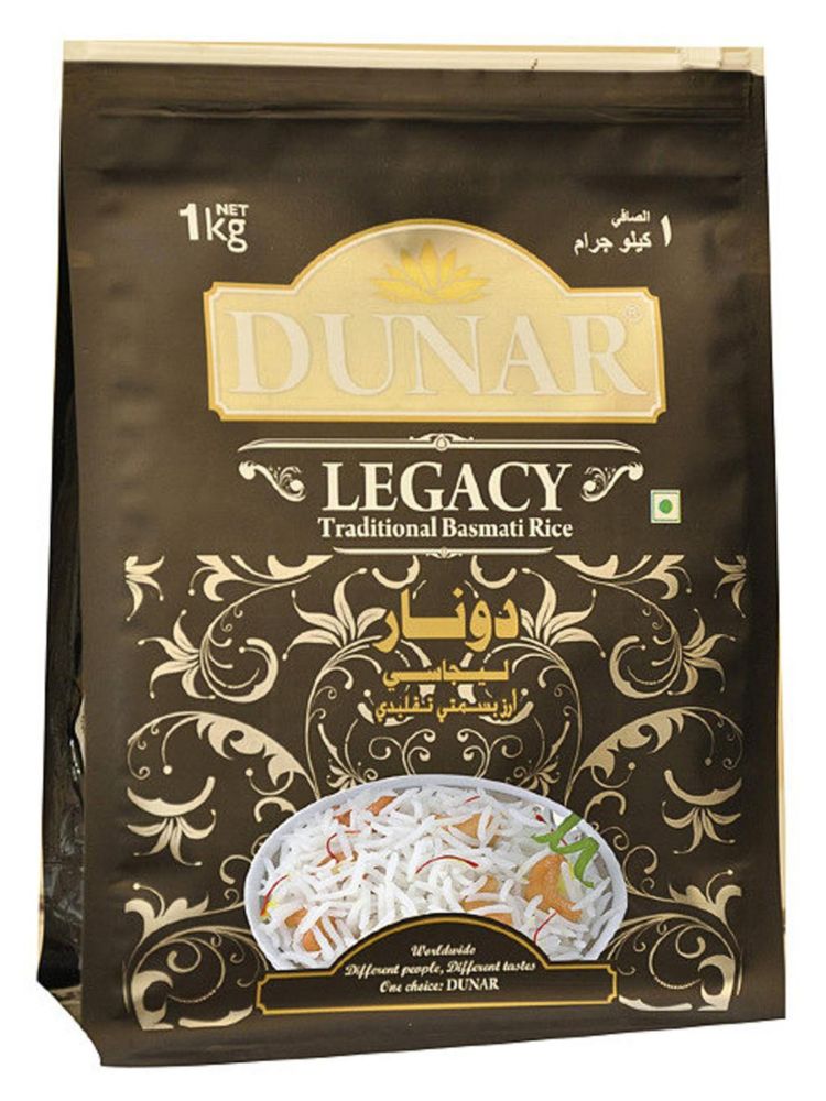 Рис Dunar Basmati Legacy длиннозерный шлифованный 1 кг x 2 шт
