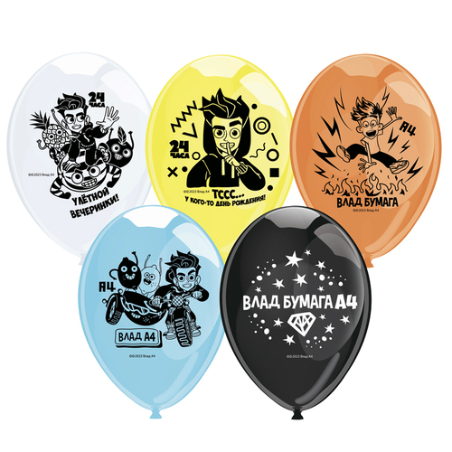 Шар 12" Ассорти Влад А4 ND PLAY 5 шт