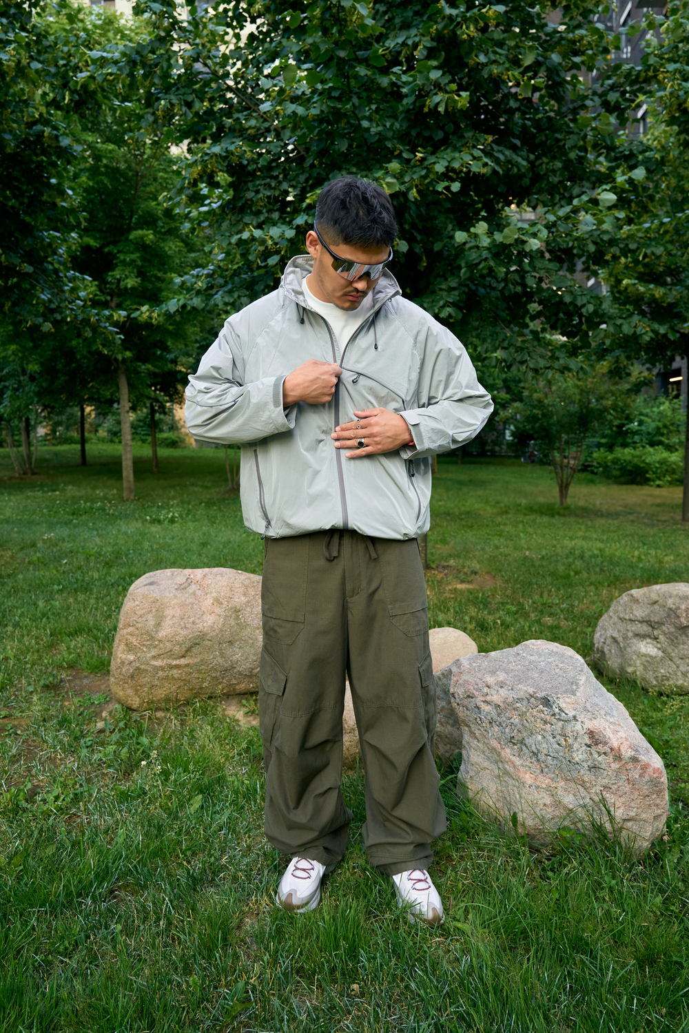 Куртка Nothomme Blue Reflective Stand-Up Collar Waterproof "Tile Gray"