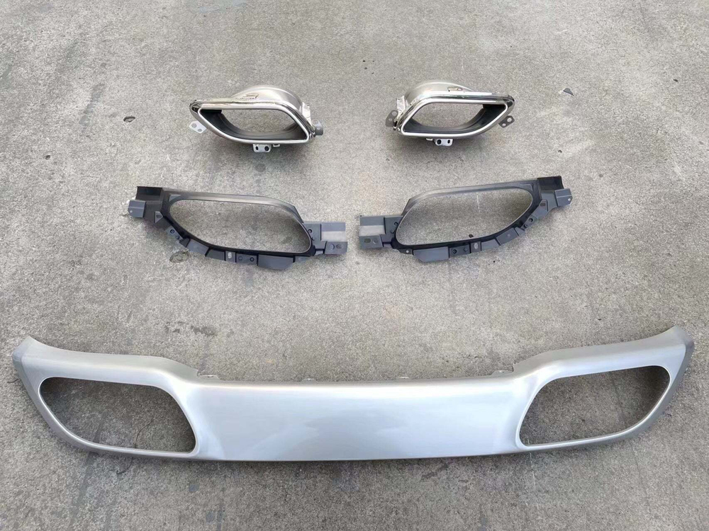 Диффузор заднего бампера с насадками на выхлоп для Jaguar F-Pace 2021+ Ягуар