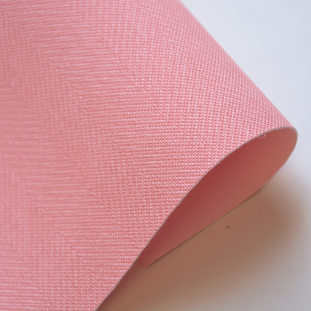 Кожзам переплетный с тиснением "TWEED", светло-розовый