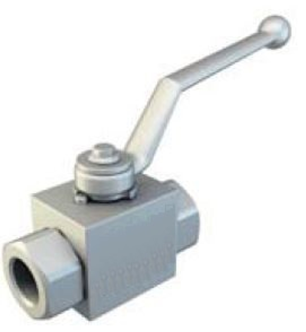 Кран 2-х ходовой шаровый BSP 1/4" DN 06 P=500 compact с отверстиями для монтажа
