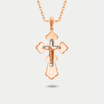 Крест женский православный из розового золота 585 пробы без вставок (арт. АПШ0-0114)