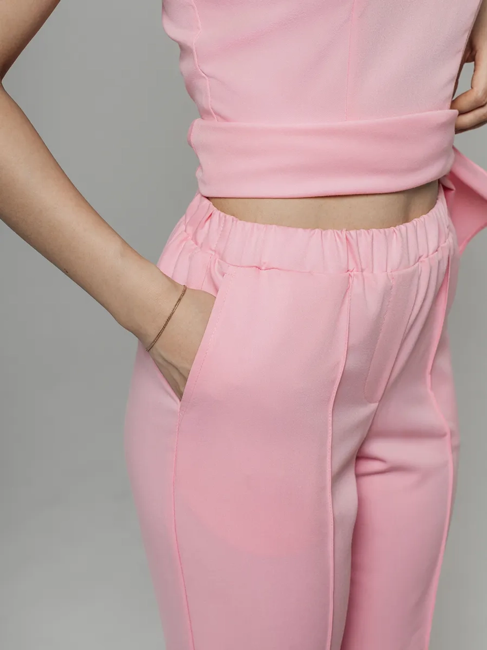 Брюки медицинские розовые стрейч