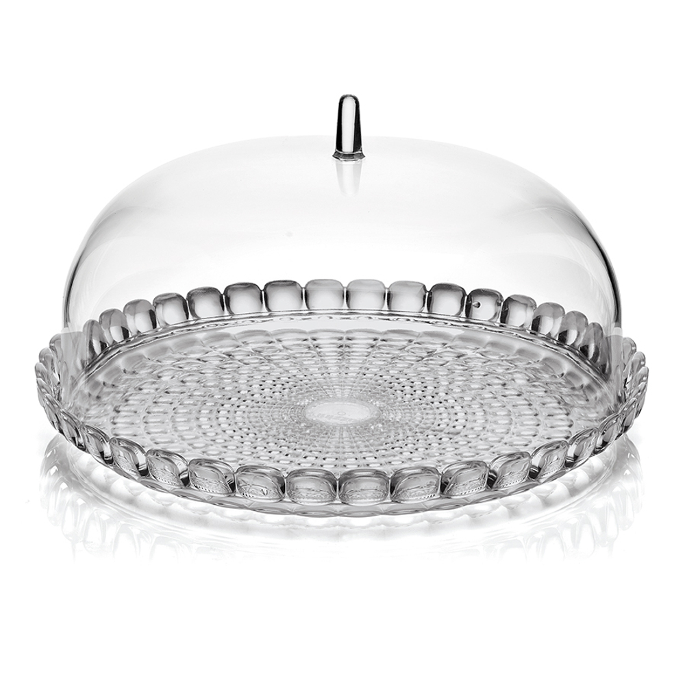 Блюдо сервировочное с крышкой tiffany, D30 см, серое