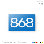 Номер на дверь 868, табличка на дверь для офиса, квартиры, кабинета, аудитории, склада, голубая 120х70 мм, Айдентика Технолоджи
