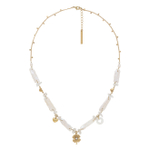 Колье Franck Herval, Bianca, с розовой раковиной, горным хрусталем, перламутром, жемчугом и стразами