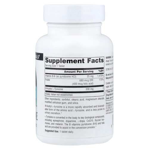 Source Naturals, N-ацетил L-тирозин, 120 таблеток