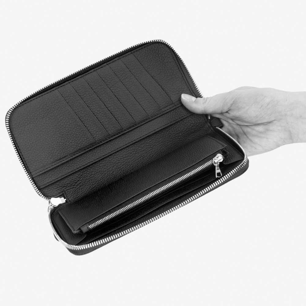 Кожаный кошелек, теленок синего цвета