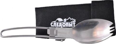 Ложка складная походная "Следопыт", нерж. (ложка-вилка), в чехле