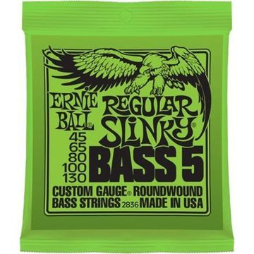 Струны для 5 струнной бас-гитары ERNIE BALL 2836 Nickel Wound Slinky Regular 45-130