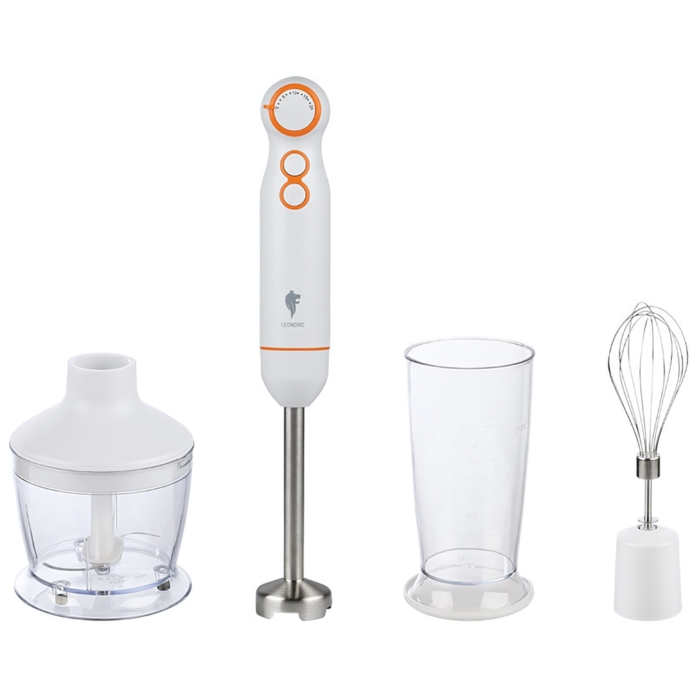 Блендер погружной Leonord LE-1722, 800Вт, 2 скорости, цвет бело-оранжевый