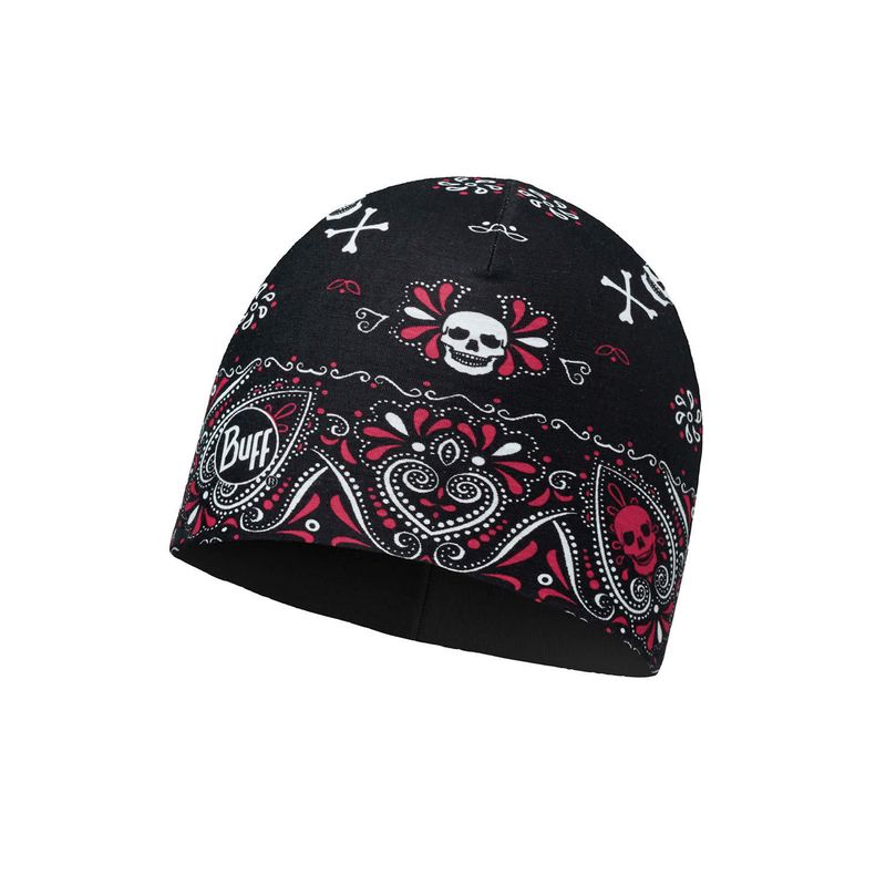 Тонкая флисовая шапочка Buff Skullcash Black Фото 1