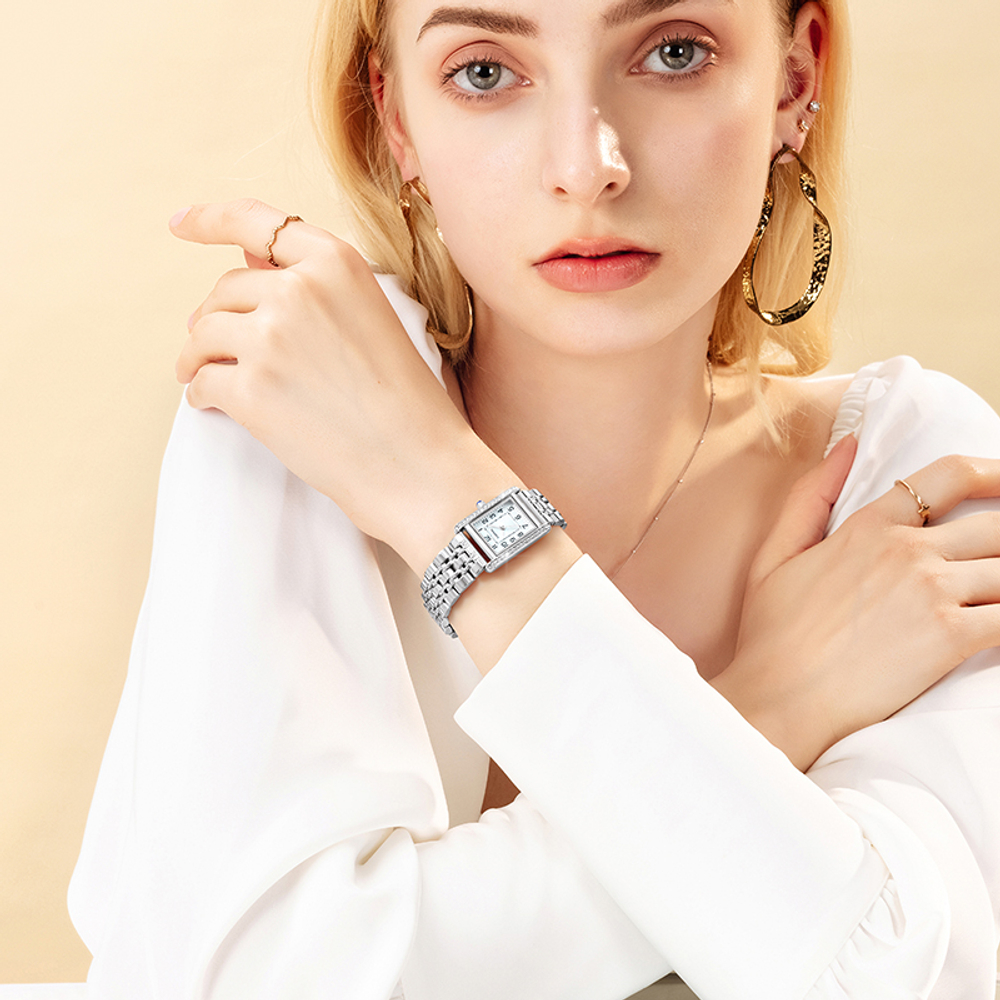 KANGOL Quartz Movement Metal Strap Watch Women"s Watch White Dial KANGOL K966