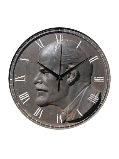 Часы настенные деревянные IDEAL "Ленин принт", 30 см, бесшумные Декор для дома, подарок