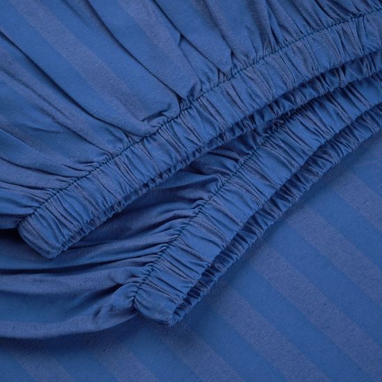 Простыня на резинке Indigo, 160x200х30, страйп полисатин DOMTEKC