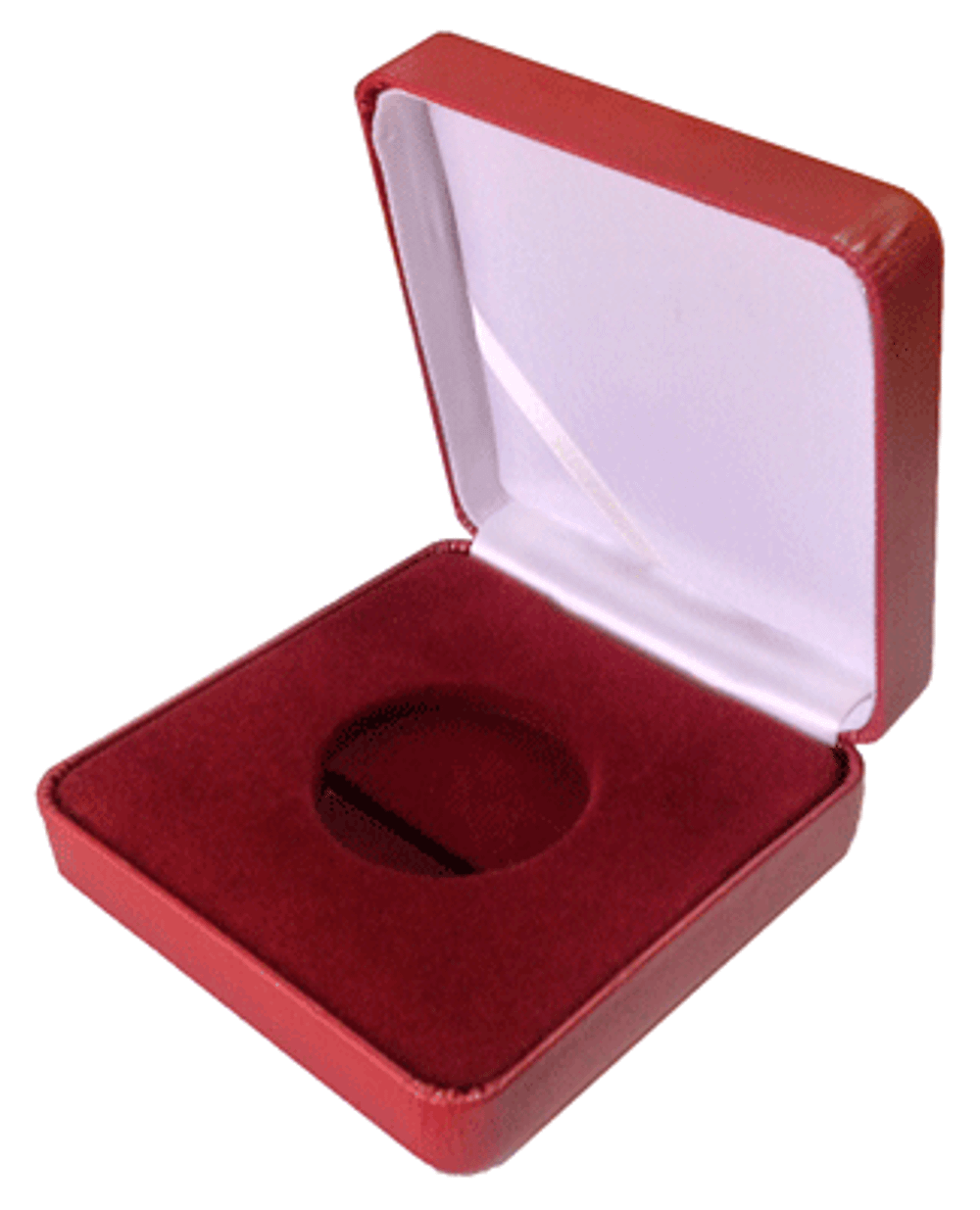 Футляр металлический с обтяжкой кожей 96x96x35 мм.