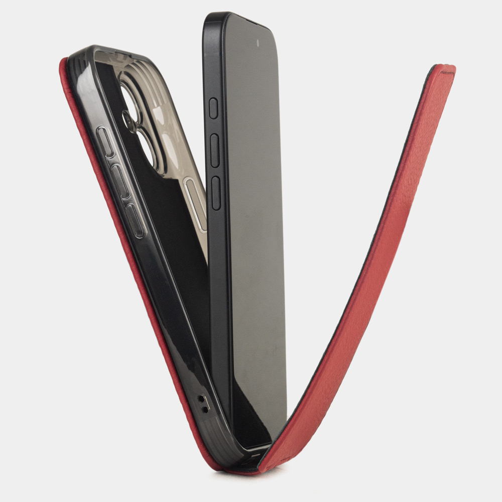 Чехол для iPhone 17 из кожи теленка, красного цвета